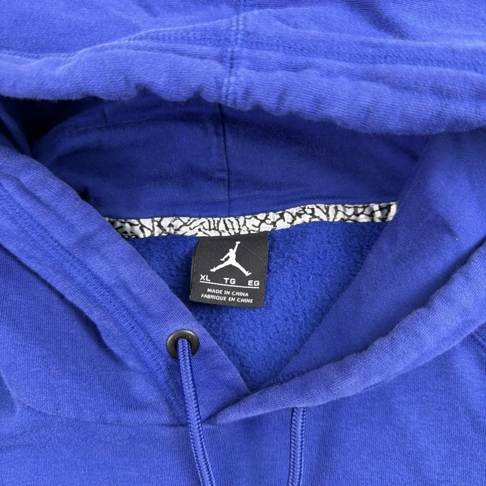 Nike Mens Air Jordan VII 7 Retro Pull Over Hoodie Sweatshirt Olympic Blue XL‎